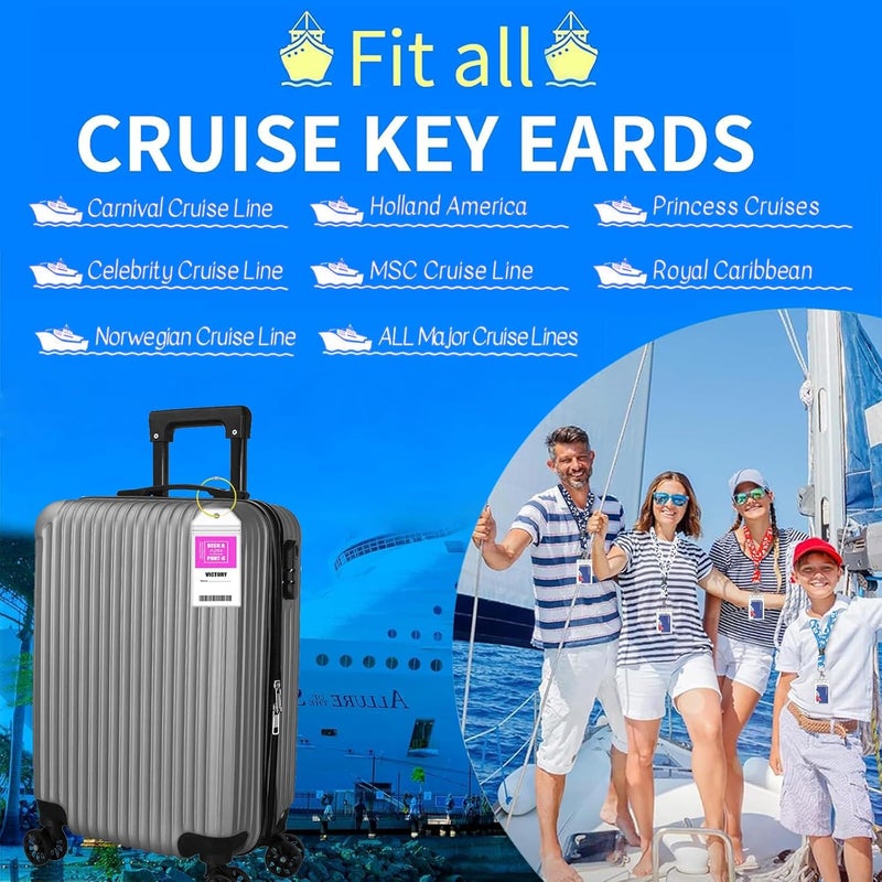 XIANGXING 4 Pcs Lanyards with 6 Pcs Luggage Tag Holders, Luggage Tag Holder & Lanyard with Ship Card Holder for Carnival, NCL, MSC, Costa & Princess 2025-2026, Cruise Ship Essentials - Image 2